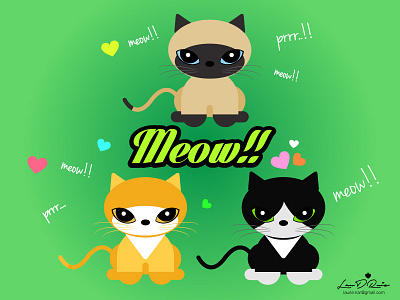 Meow!! adobeillustrator cute illustration kittens vector
