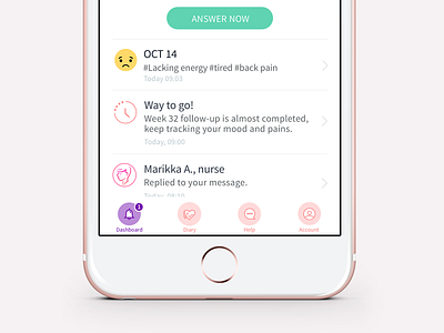 App concept for healthcare app ios material design mobile