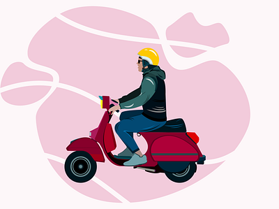 man on its way background branding design illustration logo vector