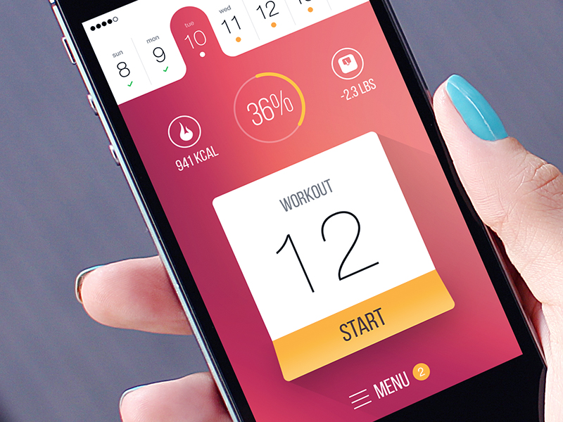 Touch interface. Тач Интерфейс. Fitness app Design.