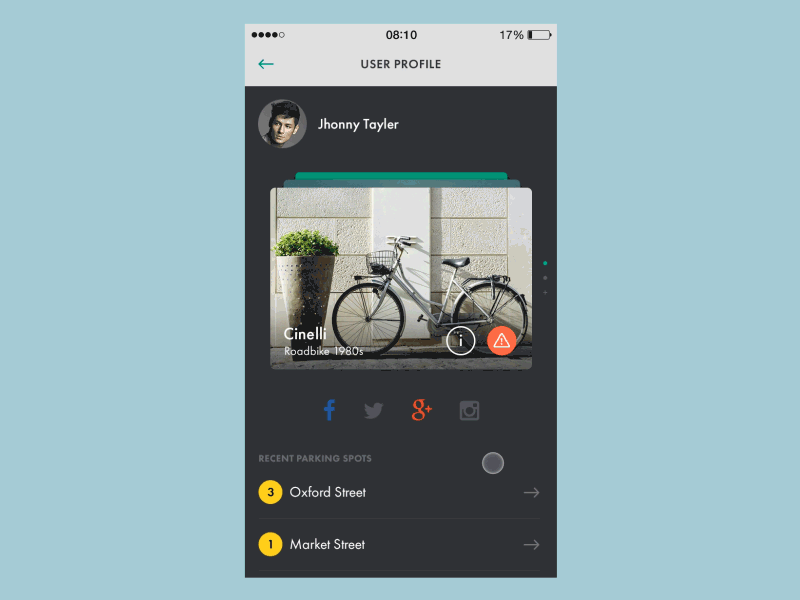 Add Bike animation app bicycle bike flat ios iphone motion principle sport ui ux