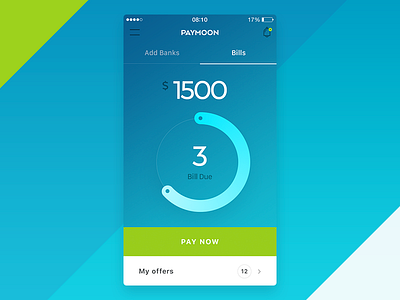Bill Screen app bank bills flat ios iphone pay payment progress ui ux