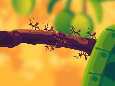 March of the Ants adobeillustrator ants characterdesign design digitalart illustration illustrator kurzgesagt macro nature vector vectoranimation vectorart