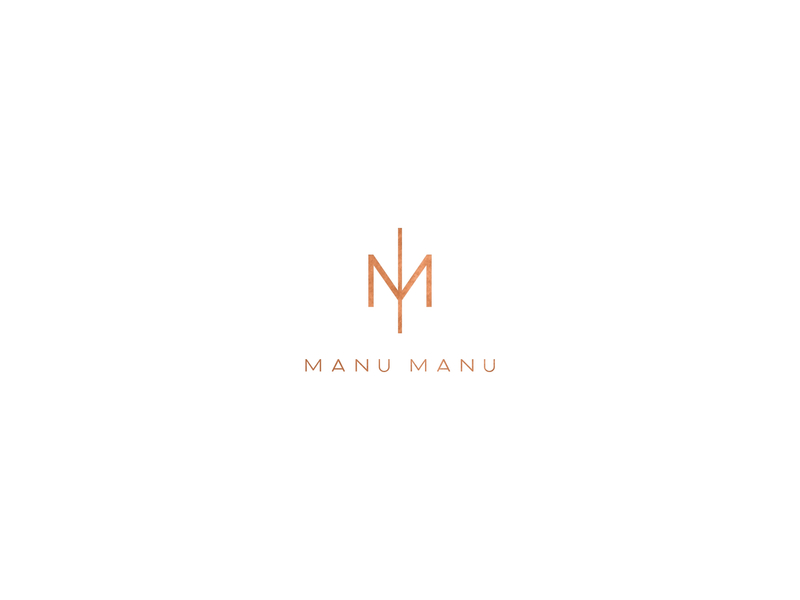 Manu Manu Logo Vertical branding copper design fashion fashion brand identity logo minimal typography vector