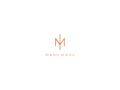 Manu Manu Logo Vertical branding copper design fashion fashion brand identity logo minimal typography vector