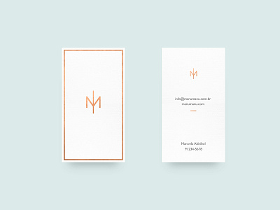 Manu Manu Business Card blue branding copper design fashion fashion brand identity logo minimal typography vector