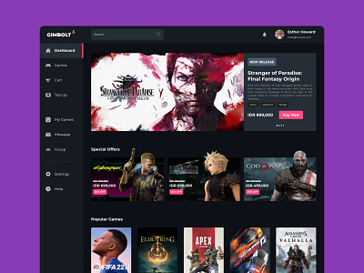 Web Design - Game Store dashboard desktop e commerce game game store games home page store ui web design