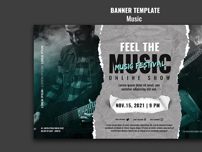 Music Banner Template design banner branding design graphic design illustrator marketing music banner design