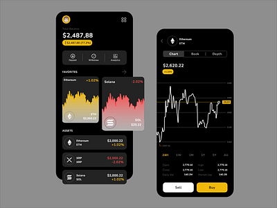 Crypto app concept Dark theme