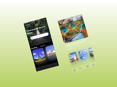 Travel App app design typography ui ux