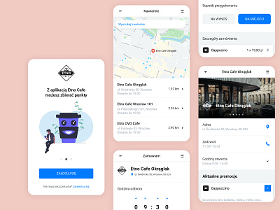 Cafe Mobile App android app cafe design illustration ios map mobile order ui ux