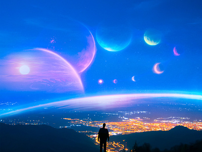 Planet Gazing design graphic design illustration manipulation photo