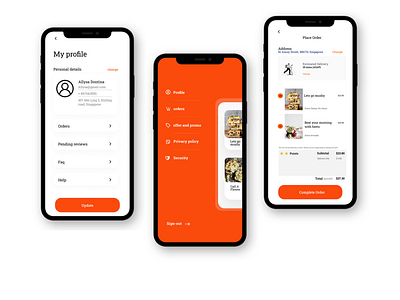 Food order/delivery app design