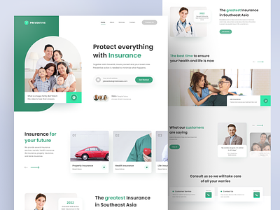 Insurance Landing Page apps clean colour colourfun design doctor health healthy insurance minimalist ui uidaily uiux ux web webdesign website
