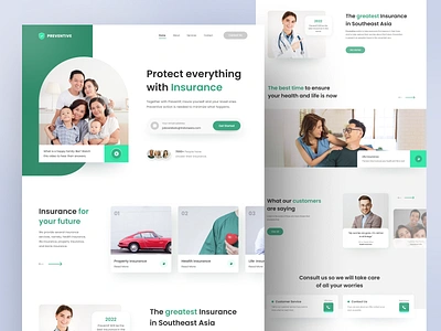 Insurance Landing Page apps clean colour colourfun design doctor health healthy insurance minimalist ui uidaily uiux ux web webdesign website