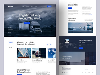 Nganterin - Logistic Delivery Platform. cargo clean delivery design landing landingpage logistic order shipping transpot ui uiux ux web webdesign website