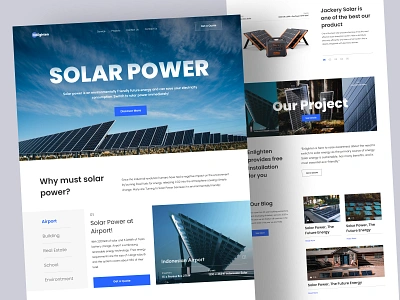 Enlighten - Solar Panel Website eco web energy engineer landing page panel solar solar panel solar power tech web webdesign website