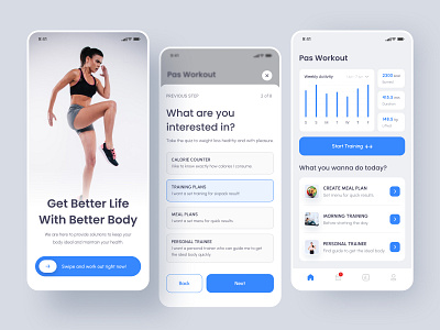 Fitness & Work Out Apps cardio clean ui exercise fitness gym gym app healthy app idea mobile mobile app personal trainee workout