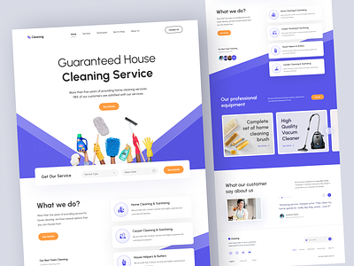 Cleaning - Home Cleaning Service Website cleaner cleaning landing page cleaning service cleaning website design home cleaner home cleaning service home service home support house cleaning house keeping repairing web webdesign website