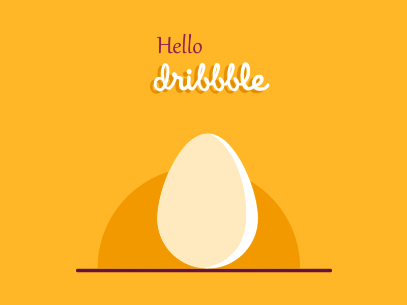hello dribbble ^^ egg hello white yellow