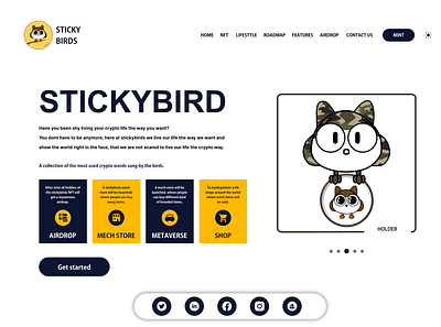 STICKYBIRD LANDING PAGE LIGHT branding design graphic design muck up ui ux