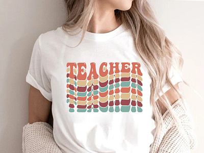 Retro Teacher T-Shirt Design back to school design designer first day of school graphic design kindergarten teacher logo preschool teacher retro design t shirt t shirt design teacher teacher design teacher retro design teacher t shirt typography vector