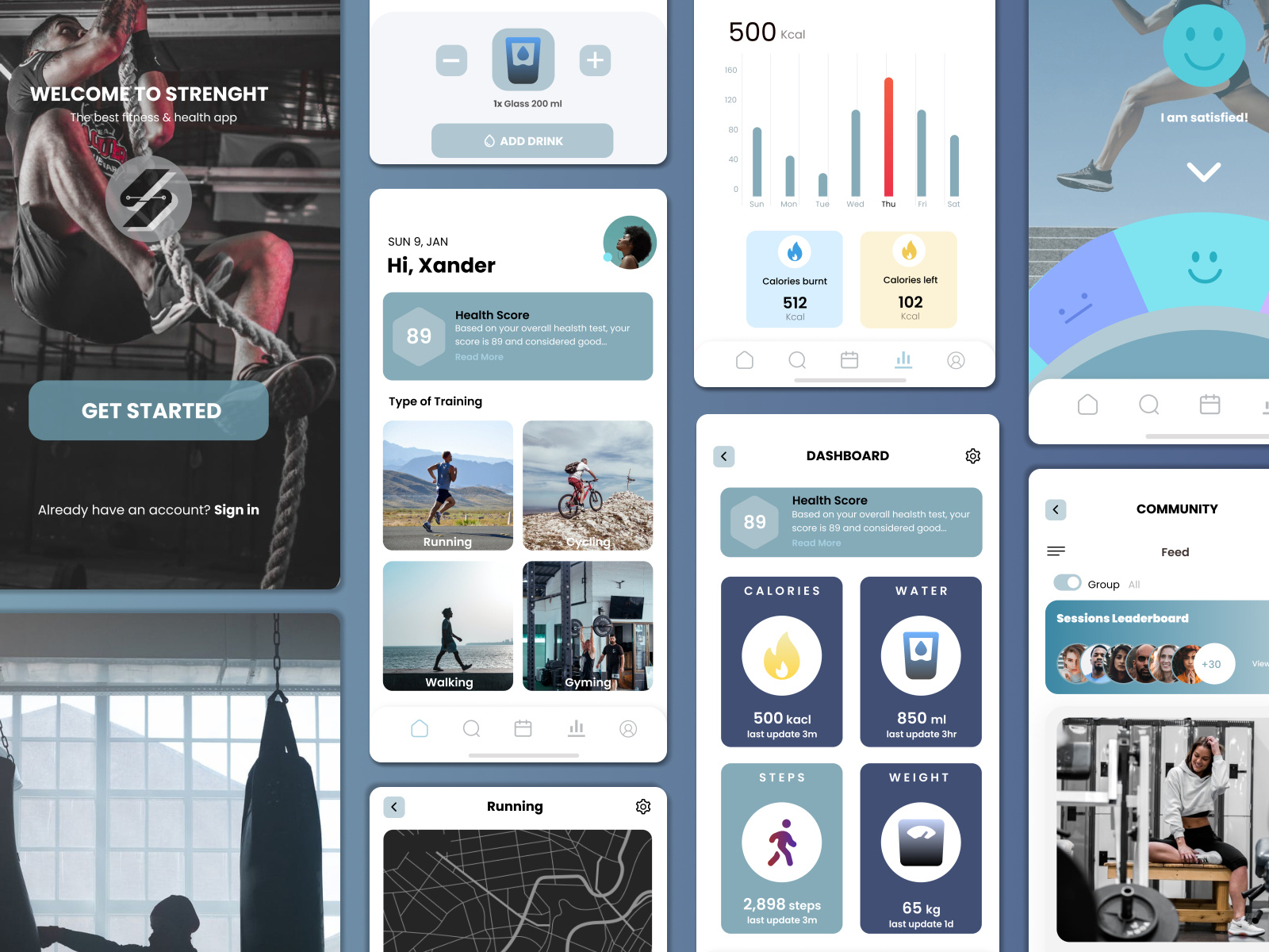 A FITNESS HEALTH APP UI DESIGN by Srijan on Dribbble