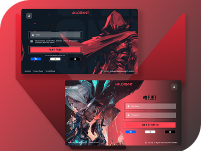 Valorant Redesign Login & Sign Up Page branding figma graphic design login signup typography ui ui design uiux valorant