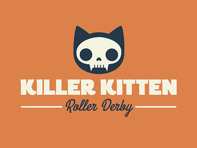 Killer Kitten cat kitten roller derby skull