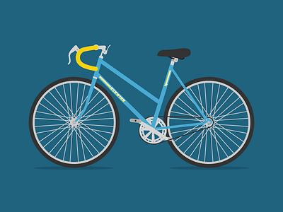 Schwinn bicycle bike blue illustration schwinn yellow