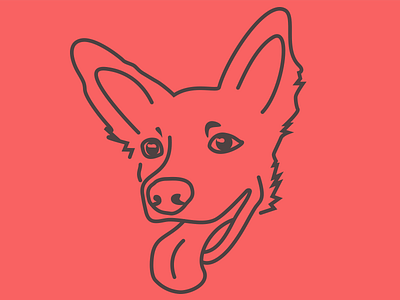 Roo Dog dog illo illustration line puppy wacom