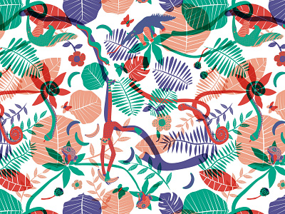 Animal pattern design, digital illustration