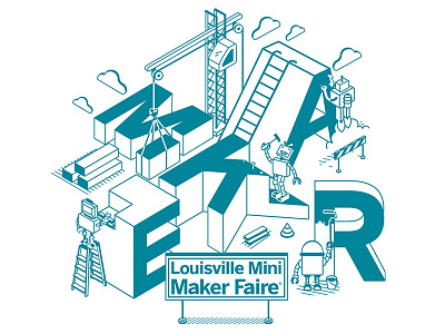 Louisville Maker Faire 3d typography cloud graphic design robot
