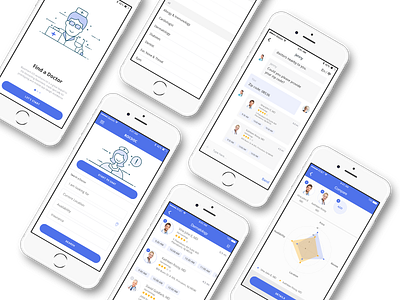 Doctor Finder clean dailyui doctor find doctor health ios iphone medical radar radar chart ui