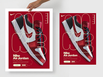 Nike Air Jorden Shoes Poster Design