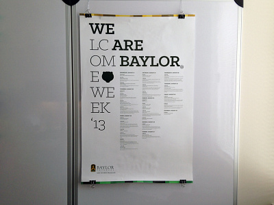 Welcome Week Poster baylor poster print