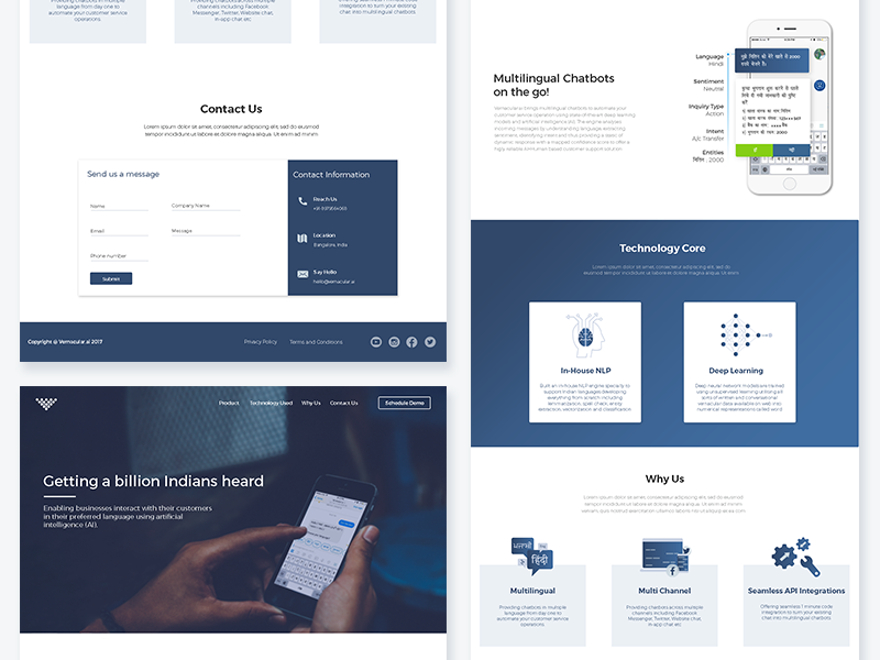 Vernacular.ai Landing page by Ruchil kothari on Dribbble