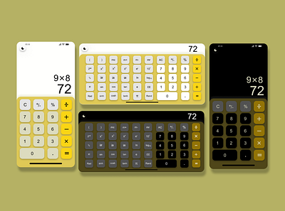 Calculator App In Yellow (DailyUi #004) app calculator design figma iphone13 iphoneui typography ui yellow