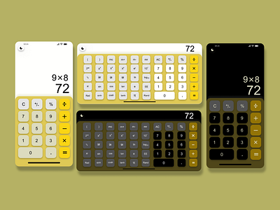 Calculator App In Yellow (DailyUi #004) app calculator design figma iphone13 iphoneui typography ui yellow