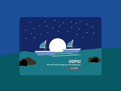 Design 404 Page (DailyUi #008) 404 page blue dailyui design figma illustration logo sailing ui