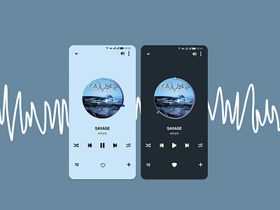Music Player Design (Daily Ui #009) app blue branding dark design figma light music music player play ui