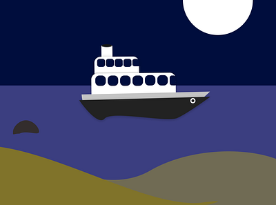 Sailing in Night animation design figma illustration