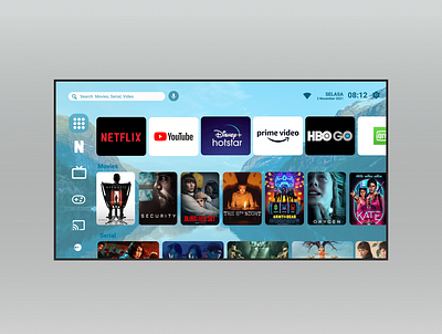TV App Design (DailyUi #025) blue design figma smarttv tv tvui typography ui