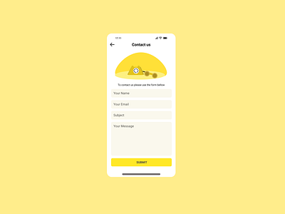 Contact Us Design (DailyUi #028) app dailyui design figma logo ui yellow
