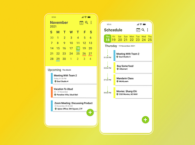 Calendar Design (DailyUi #038) app calendar dailyui design figma iphone pro ui ui designer yellow