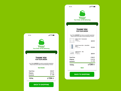 Invoice Design (DailyUI #046) app dailyui design e commerce figma green illustration invoice iphone payment ui