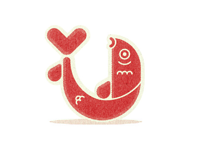Fortune Fish 'Good luck' fish fortune icon illustration retro