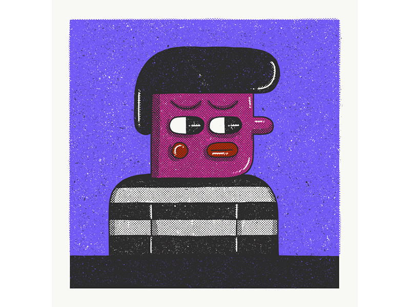 X-Ray animation character design gif halftone illustration texture