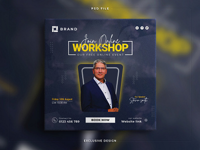 Digital marketing live webinar and branding social media post banner branding corporate design flyer food graphic design illustration offer seminar