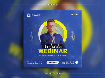 Digital marketing live webinar and branding social media post